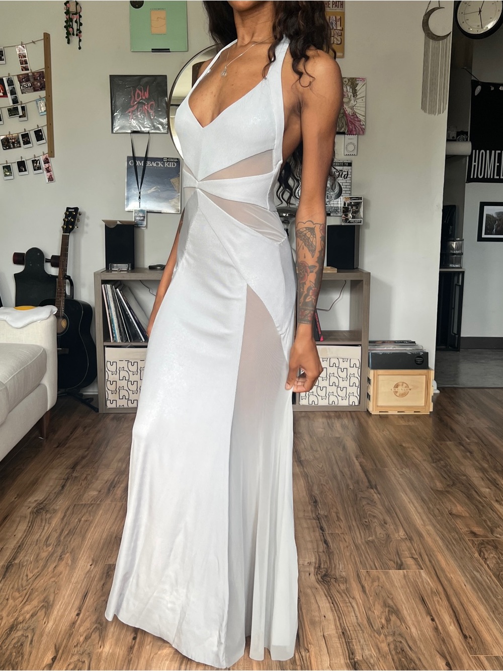 UO Electra Mesh Maxi Gown